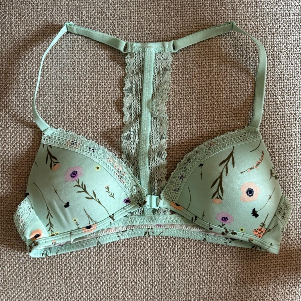 Blue Floral Bra